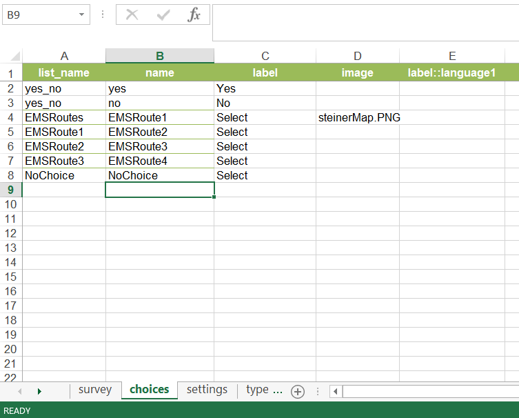 Choice Spreadsheet